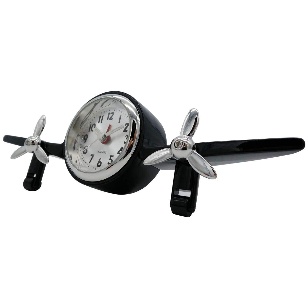 Pilot Toys Black Airplane Alarm Clock - Fun Kids Bedroom Decor & Travel Themed Gift for Boys Girls | Perfect for Bedrooms, Classrooms & Aviation Enthusiasts