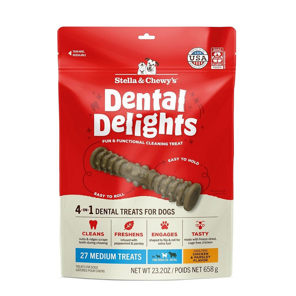 4-in-1 Dental Chew Stick for Dogs - Teeth Cleaning, Fresh Breath, Tartar Control & Gum Health - Perfect for Small, Medium & Large Breed Puppies & Adult Dogs - Great for Training Rewards & Dental Care Routine