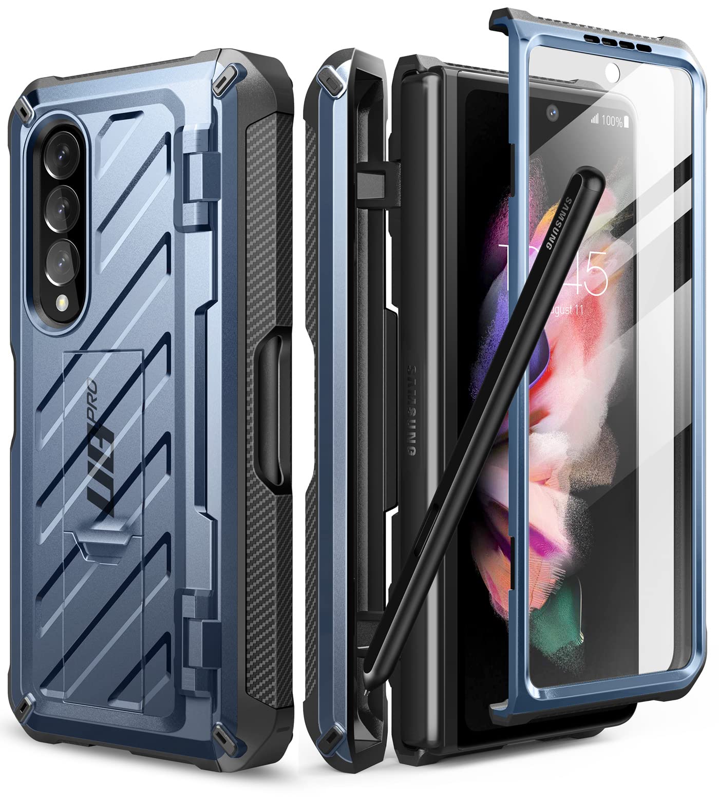 SUPCASE Unicorn Beetle Pro Rugged Case for Samsung Galaxy Z Fold 3 5G (2021) - Heavy Duty Dual Layer Protection with Built-in Screen Protector, Kickstand & S Pen Holder | Perfect for Outdoor Adventures, Work & Travel