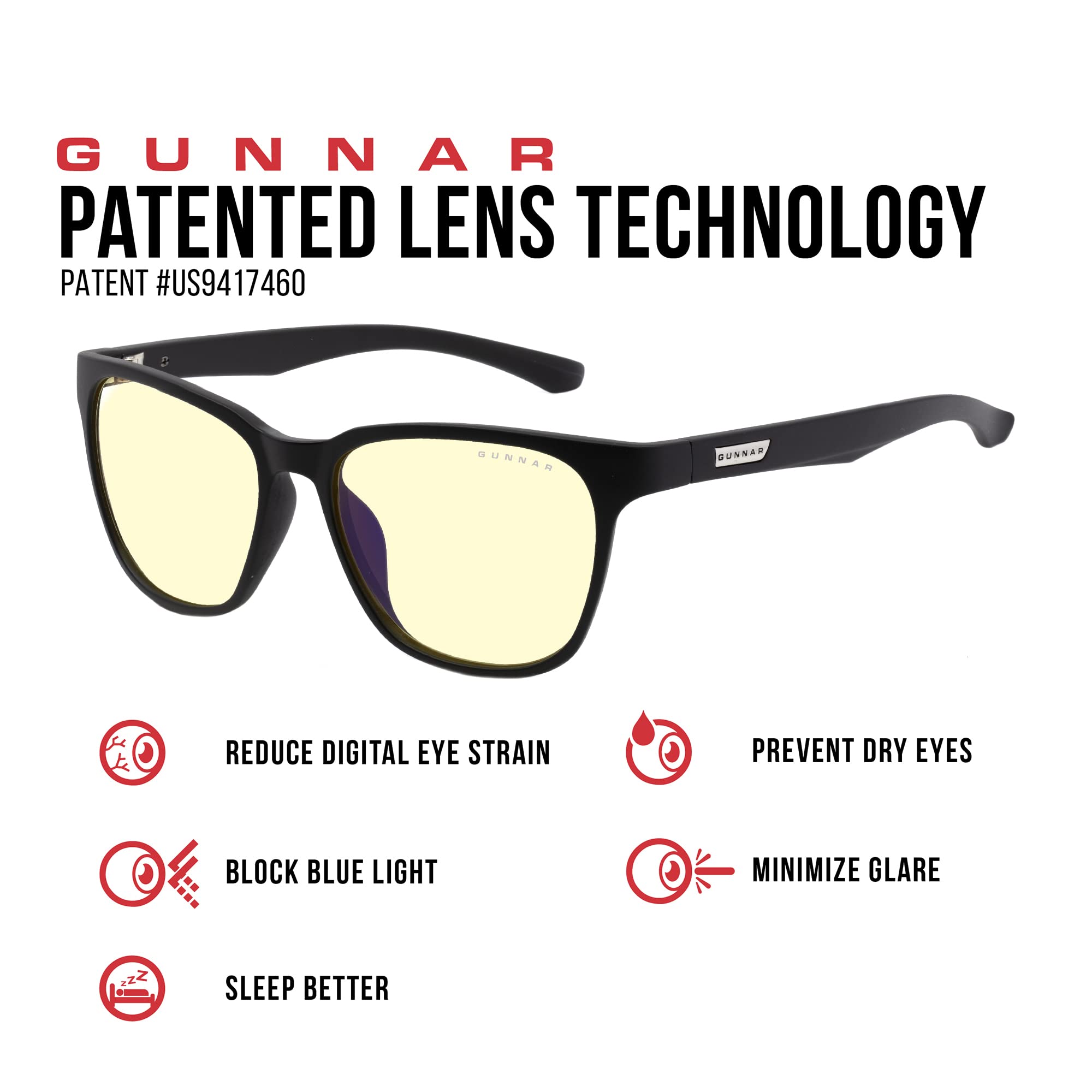 Gunnar Gaming & Computer Glasses - Berkeley - Blue Light Blocking Glasses with Premium Blue Filter & UV Protection for Gamers, Programmers & Office Workers