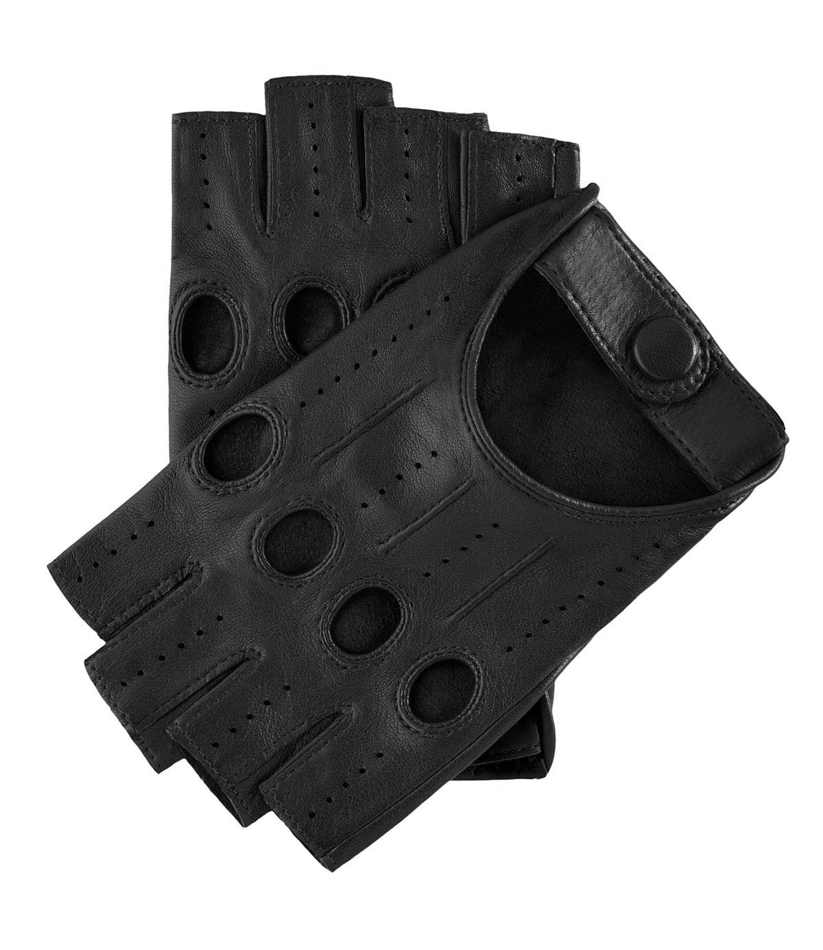Premium Lambskin Leather Fingerless Driving Gloves for Women - Rossana Black | Touchscreen Compatible | Perfect for Racing, Motorcycling & Winter Driving