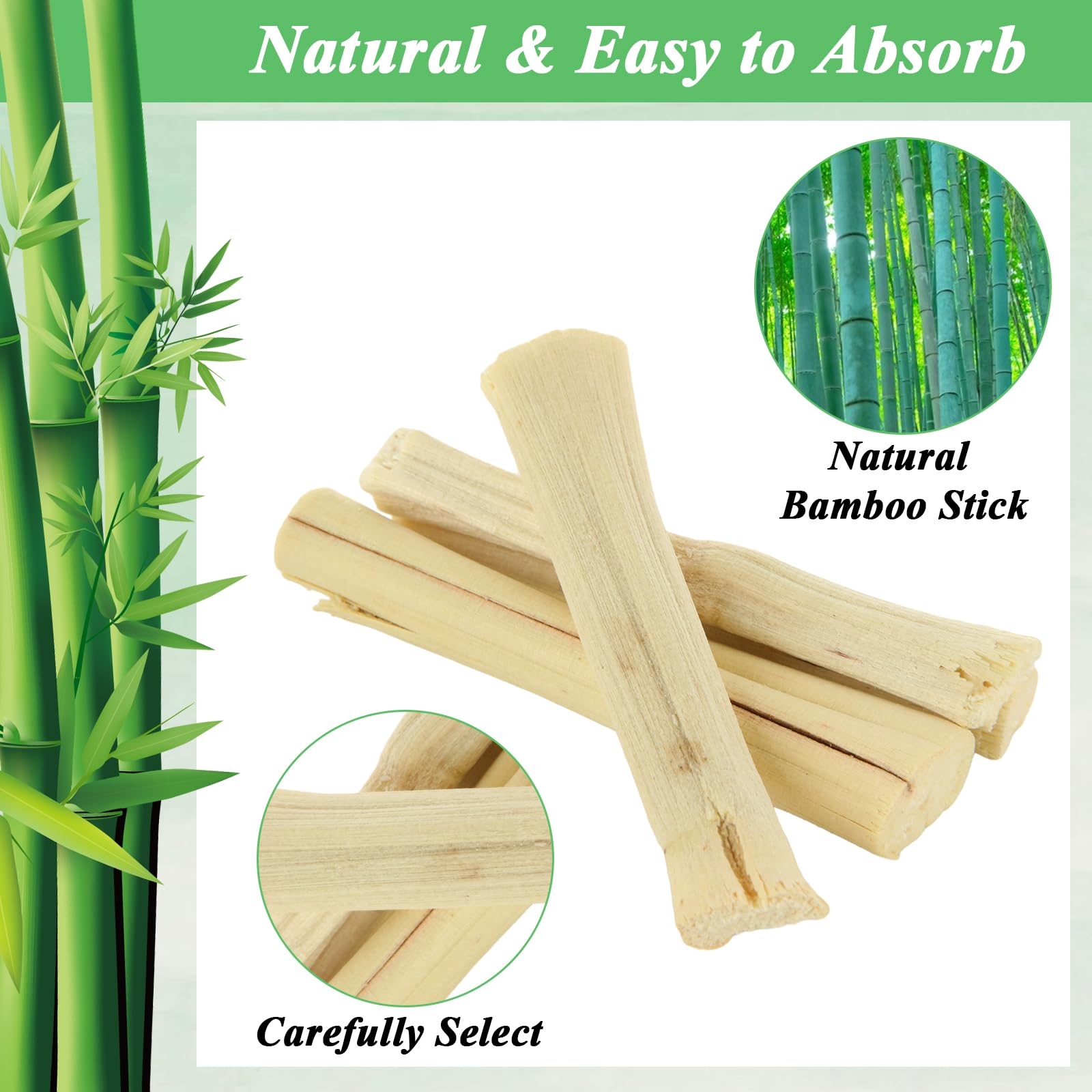 Natural Bamboo Chew Sticks for Rabbits - 2.2lb (1000g) Small Animal Teeth Grinding Toys - Safe Molar Treats for Bunnies, Hamsters, Chinchillas & Guinea Pigs - Perfect for Cage Enrichment and Dental Health