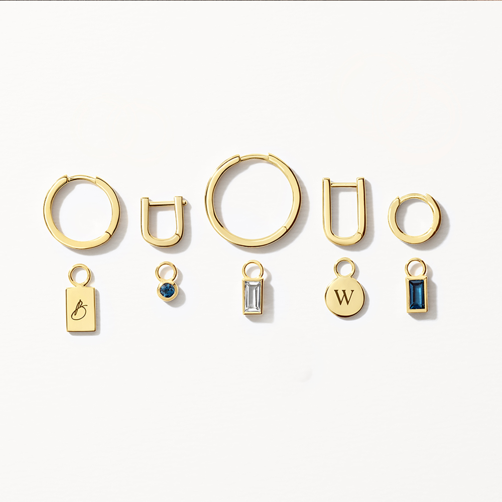 10k Gold Midi Charm Paperclip Huggie Earrings - Elegant Everyday Jewelry for Women, Perfect for Work, Date Night & Special Occasions