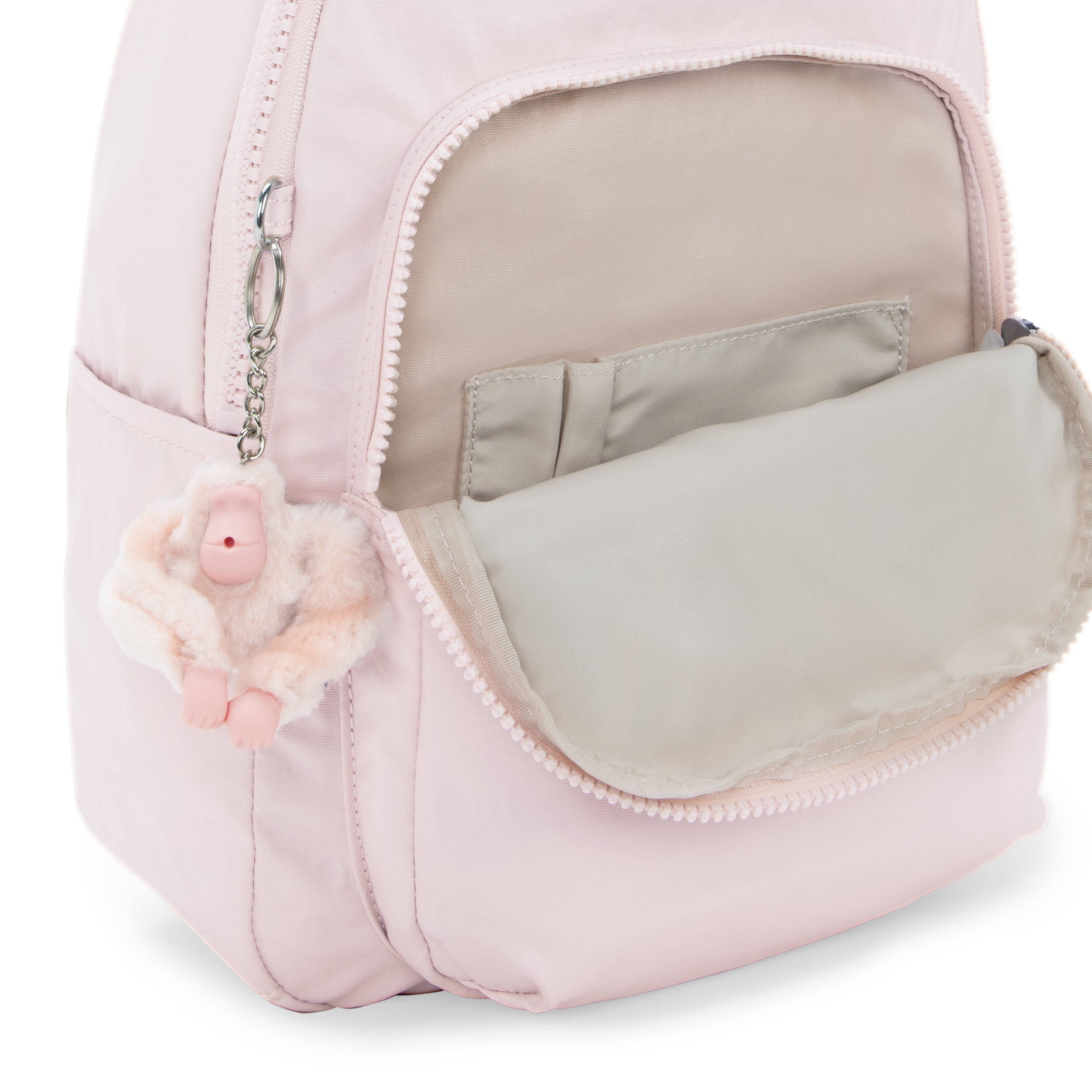 Kipling Seoul Small Metallic Tablet Backpack - Pink Shine | Lightweight Laptop Bag for Women & Teens | Perfect for School, Work & Travel Accessories
