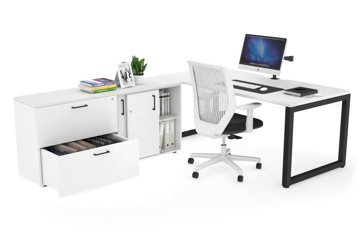 Quadro Loop Executive Office Chair - Black Frame with Cable Scallop [1600L x 800W] - Perfect for Home Office, Conference Rooms & Executive Workspaces