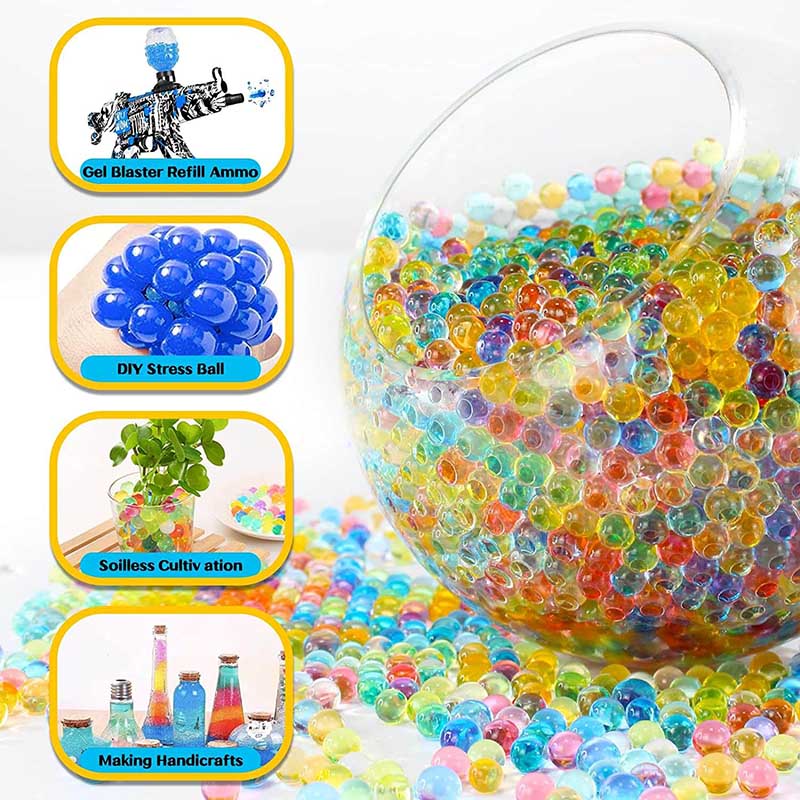 7-8mm 80,000pcs Biodegradable Gel Balls with Bottles - Non-Toxic, Eco-Friendly Water Beads for Splatter Ball Guns, Outdoor Games & Stress Relief