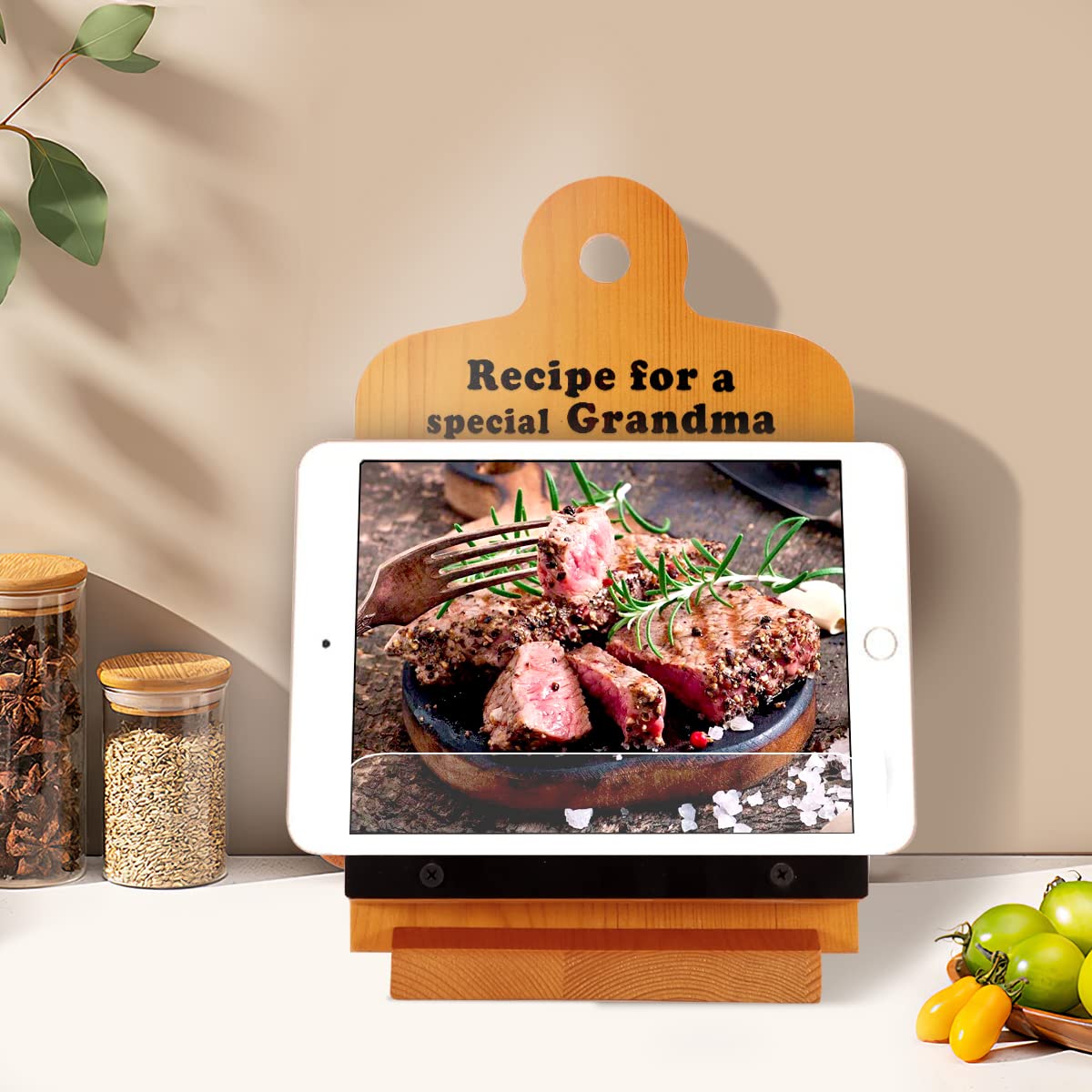Best Grandma Gifts - Thoughtful Mother's Day & Birthday Presents for Nana | Cookbook Stand & Recipe Holder for Kitchen | Perfect Gift from Grandchildren for Cooking Enthusiasts | Ideal for Holiday, Anniversary & Family Gatherings