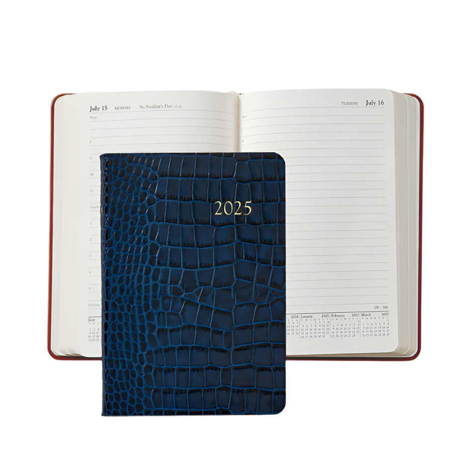 2025 Embossed Crocodile Leather Journal - Premium Daily Planner for Work & Personal Use - Perfect Gift for Professionals & Students