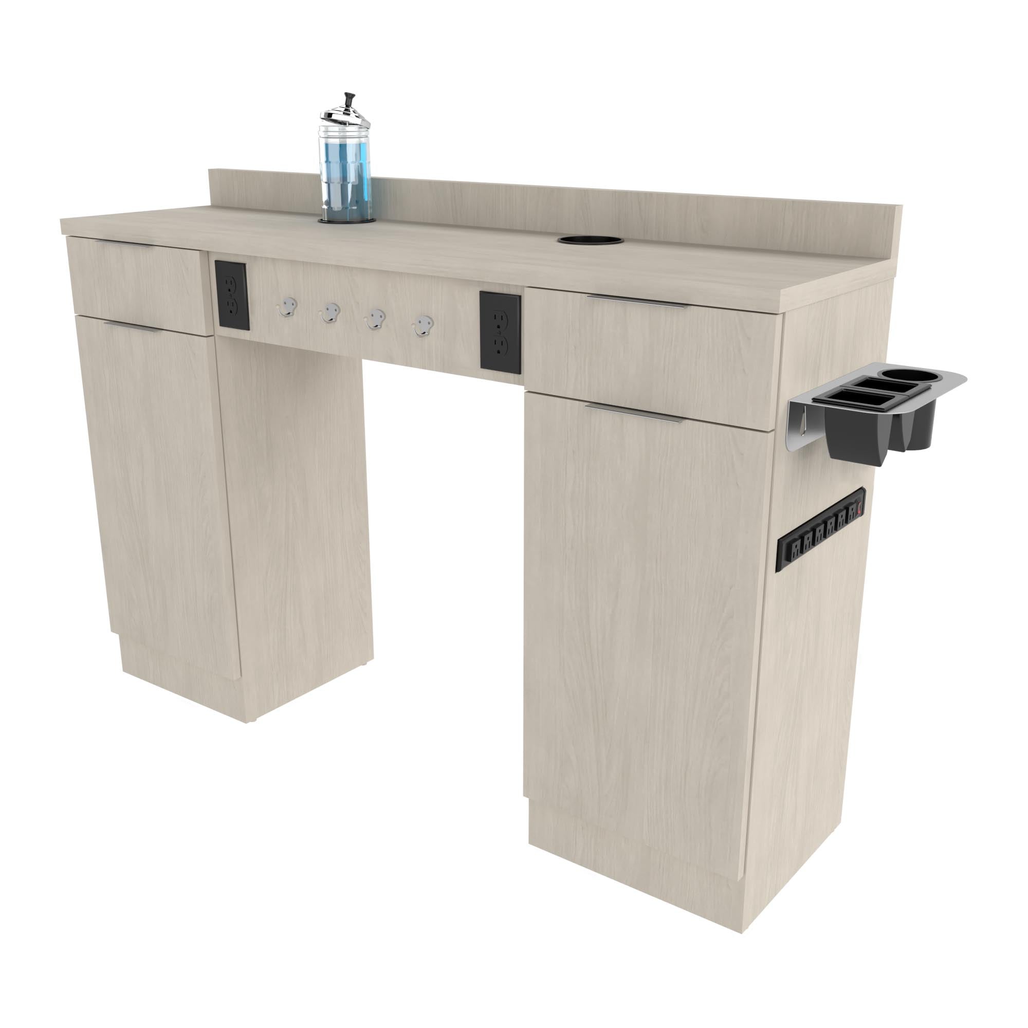 Professional Finley Barber Station with Built-in Power Strip - Perfect for Salon, Barbershop & Home Grooming Setup