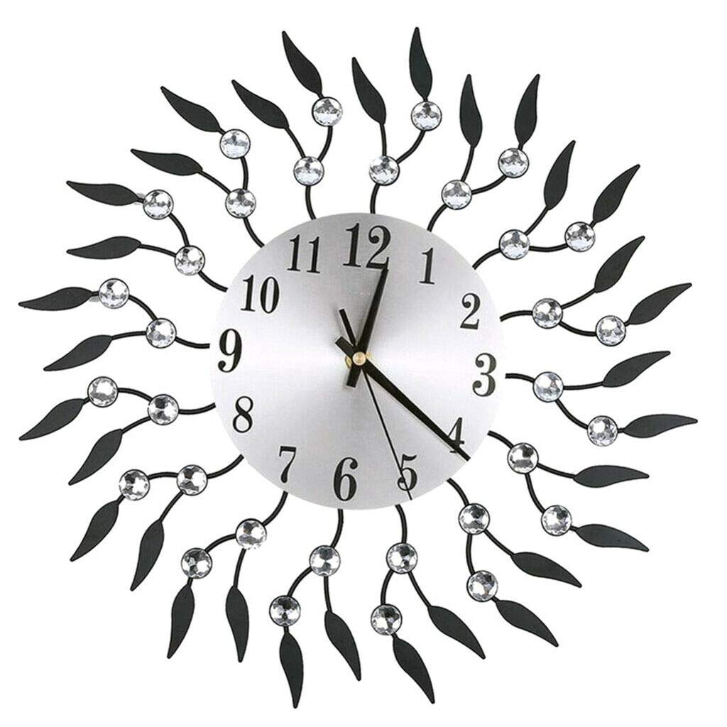 Unique Large Decorative Wall Clock with Branch Design - Silent Non-Ticking, Black Wall Art Clock for Living Room, Bedroom & Office Decor
