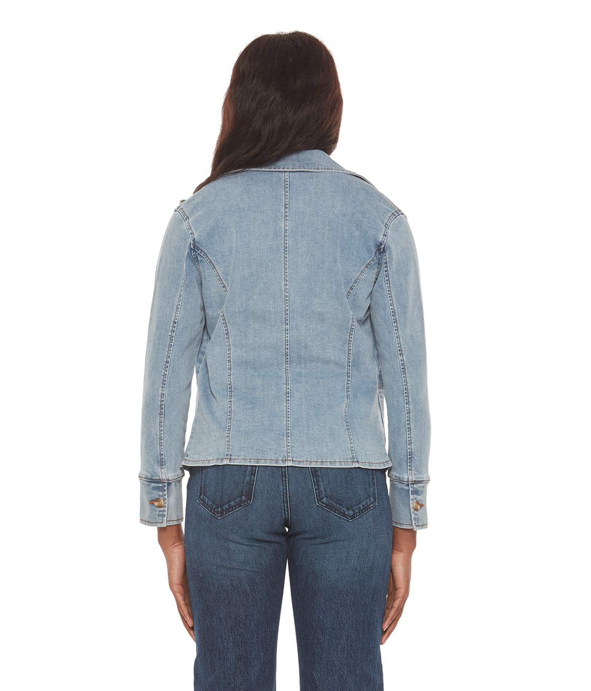 Lola Jeans Women's Denim Blazer Jacket - Stretch Comfort Fit Casual Blazer for Work, Office, and Everyday Outfits