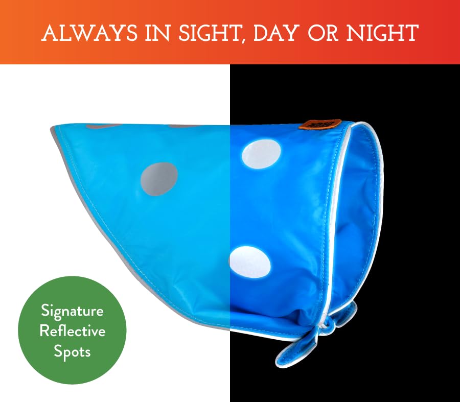 High Visibility Reflective Dog Bandana - Safety Scarf for Small & Large Dogs, Orange Collar Accessory - Perfect for Night Walks, Hunting, Camping & Outdoor Adventures (Neon Blue, XL)