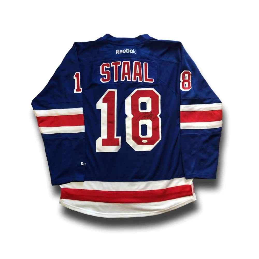Authentic Marc Staal Signed New York Rangers Jersey with JSA COA - Reebok NHL Hockey Memorabilia - Perfect for Collectors, Fans, and Sports Decor