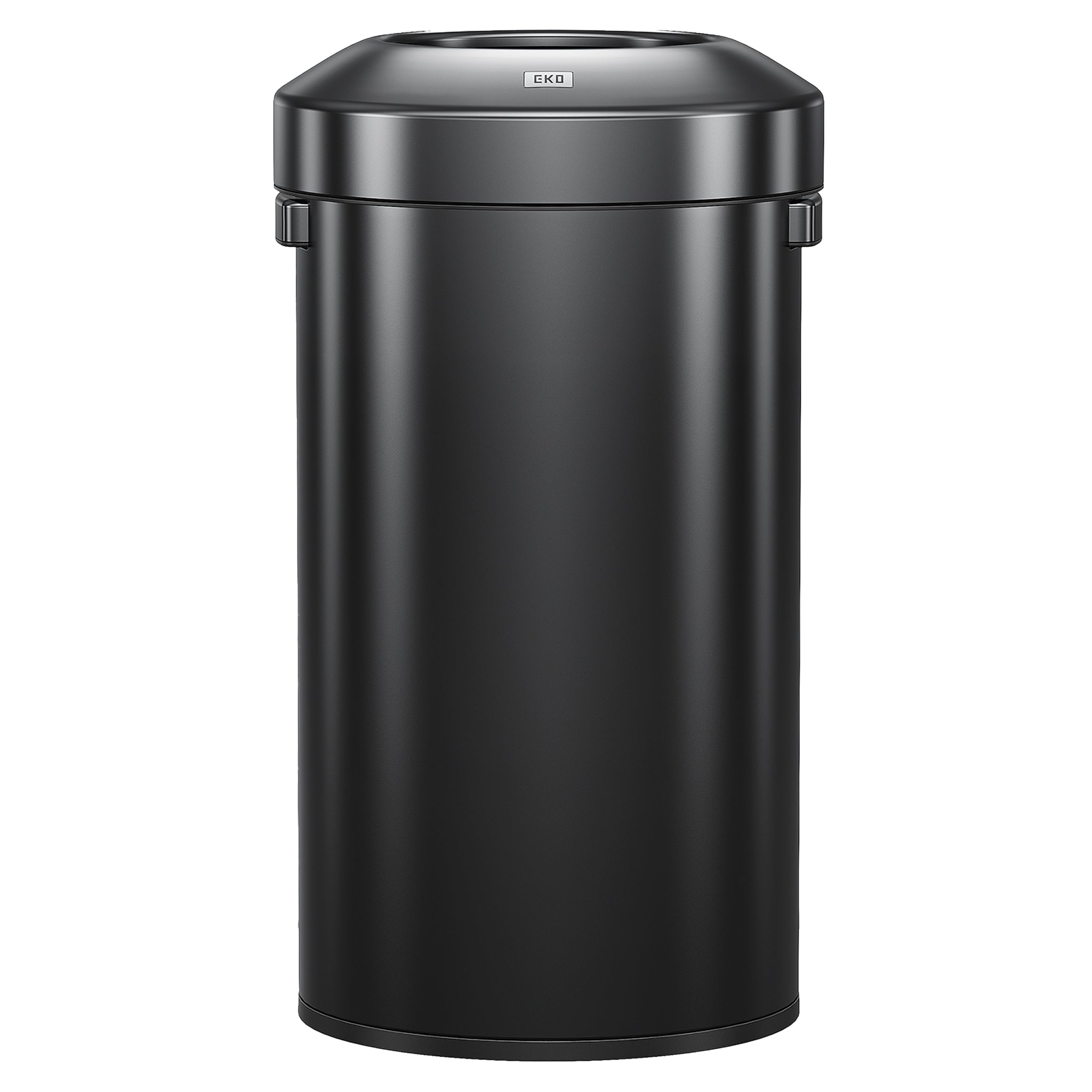 Commercial Grade 120L (32 Gal) Black Stainless Steel Urban Round Open Top Trash Can - Perfect for Office, Restaurant & Outdoor Waste Management
