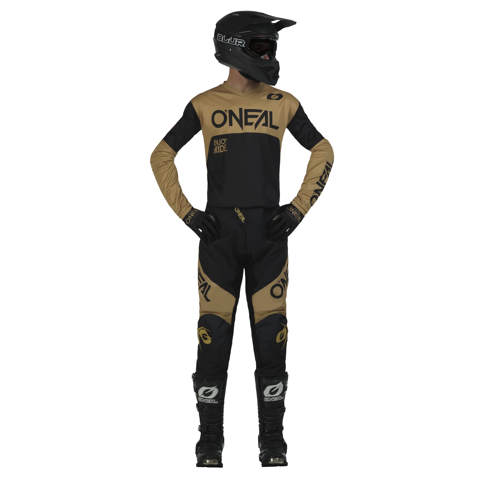 O'NEAL Element Racewear Pants V23 Black/Sand Size 28 - Motocross Dirt Bike Racing Gear for Men - Perfect for Off-Road Adventures & MX Tracks