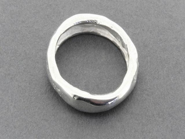 Sterling Silver Driftwood Band Ring - Handcrafted Boho Jewelry for Women, Perfect for Beach Weddings & Nature-Inspired Fashion