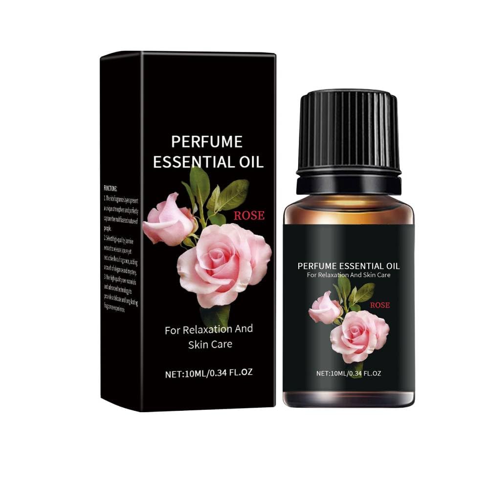 Pure Natural Rose Essential Oil for Aromatherapy - Skin Nourishing & Perfume - Massage Oil for Body Care - Gentle Daily Use (1 Bottle) - Perfect for Relaxation, Spa, Skincare & Home Fragrance