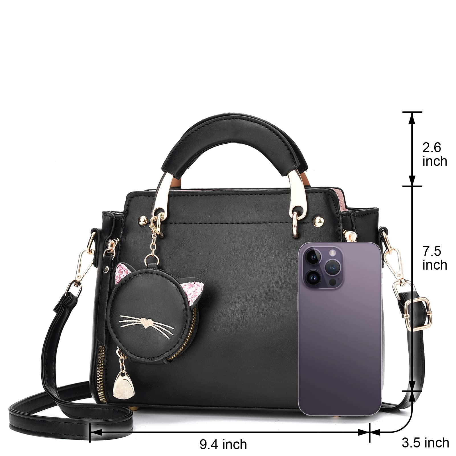 IHAYNER Women's Fashion Top Handle Shoulder Bag - Cute Kitty Crossbody Purse for Girls & Ladies | Perfect for Work, School, and Daily Outings