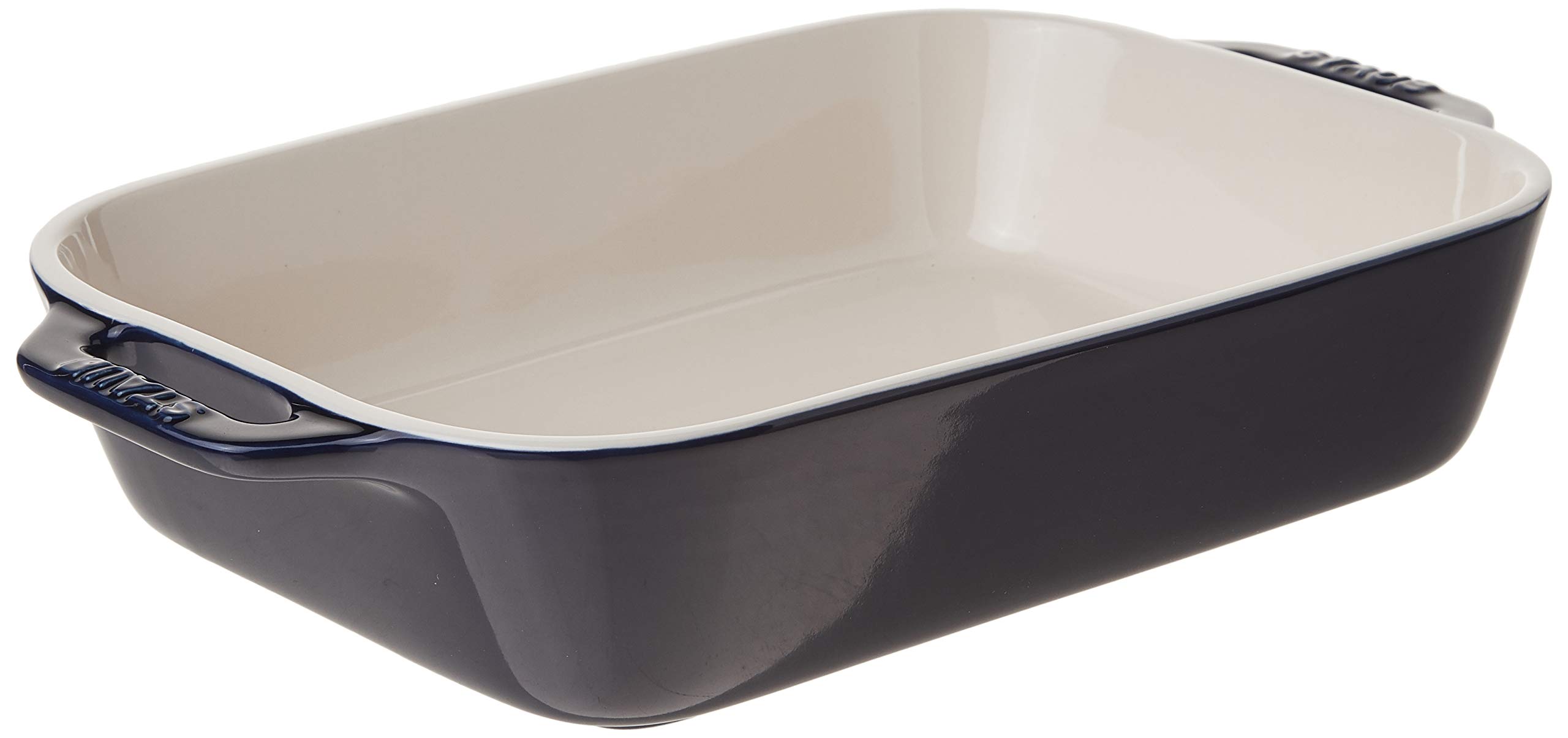 Staub Dark Blue Ceramic Rectangular Gratin Dish - 10.5 x 7.5 Inches - Oven Safe Baking Pan for Casseroles, Lasagna & Side Dishes - Perfect for Family Dinners & Holiday Entertaining