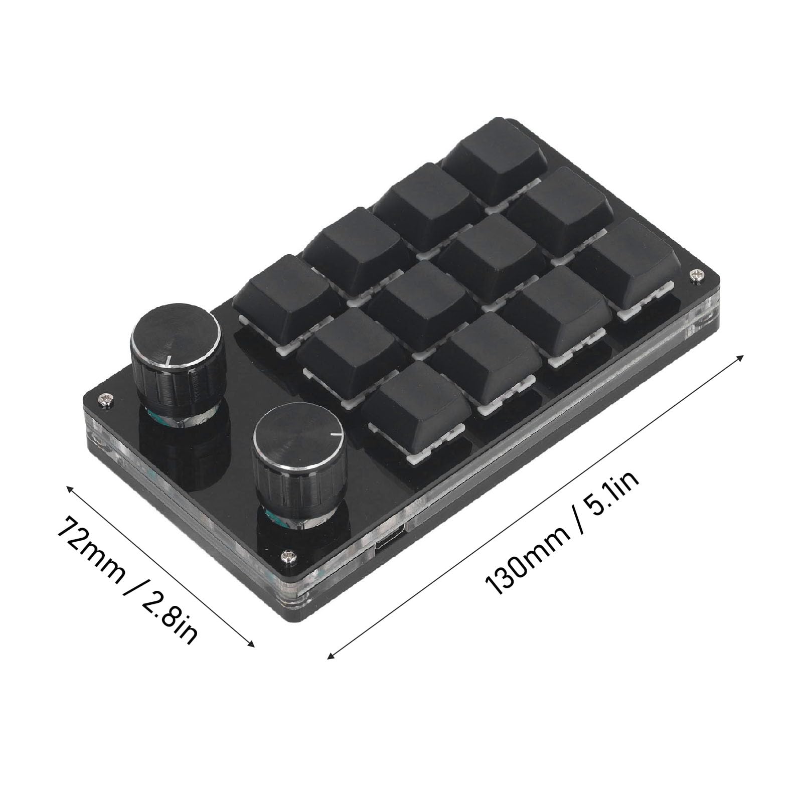 DEWIN 12-Key Macro Mechanical Gaming Keyboard with Red Switches - Programmable Wired Keyboard for PC, Windows, Linux & Mac OS X - Perfect for Gaming, Coding & Live Streaming