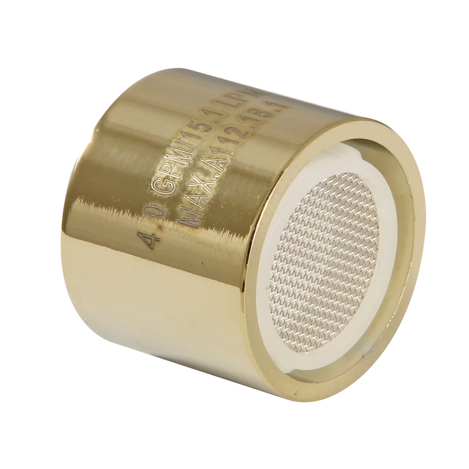 Cal Green KSSA4102 4.0 GPM Female Thread Water Saving Aerator - Polished Brass Faucet Attachment for Kitchen & Bathroom Sink