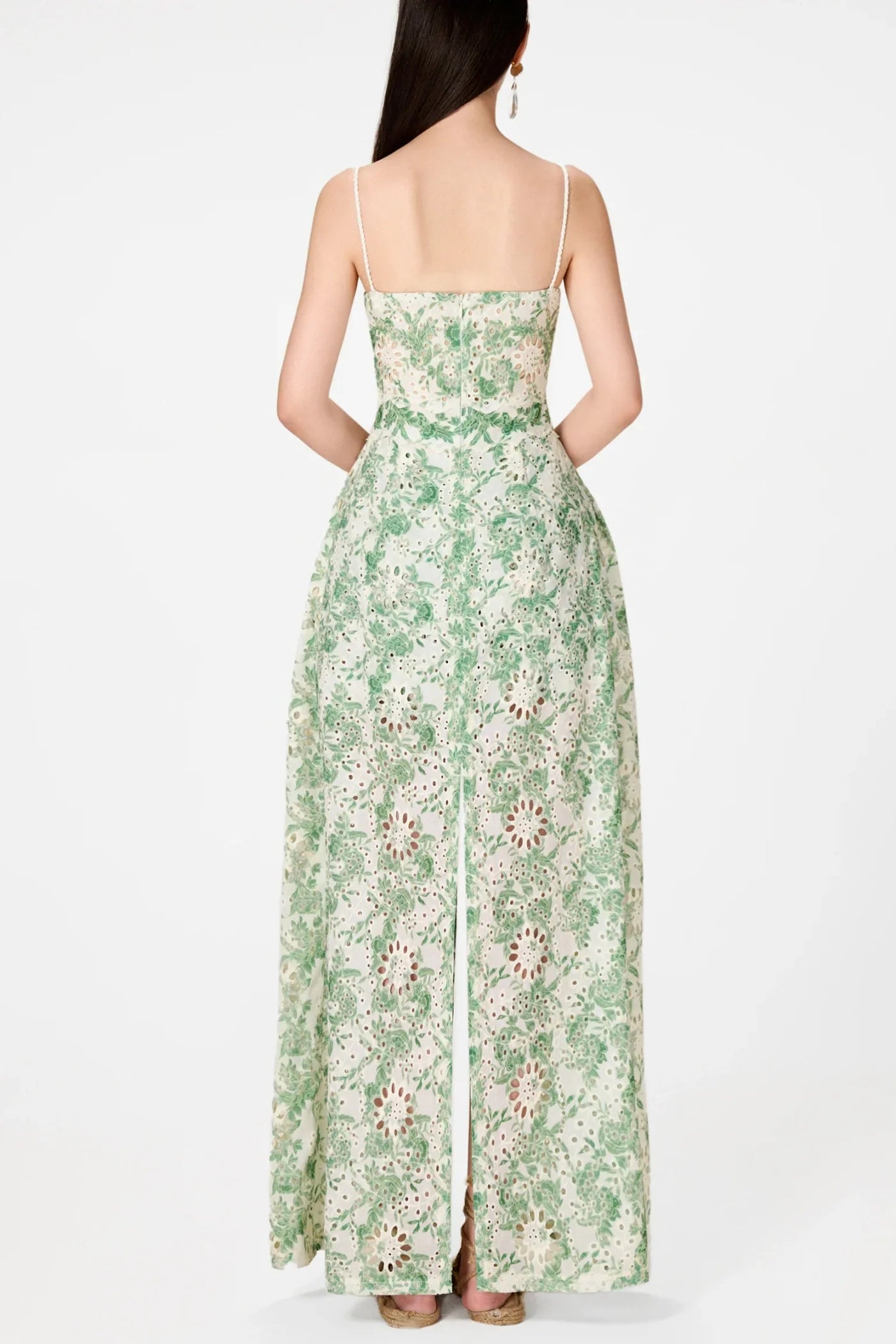 Abetzi Floral Embroidered Shorts & Maxi Dress Set - Green | Summer Boho Outfit for Beach Vacation & Casual Wear