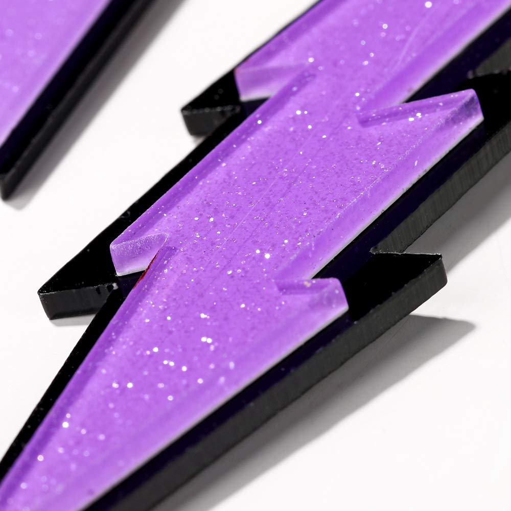 Vibrant Multi-Color Acrylic Lightning Bolt Dangle Earrings for Women - Trendy Exaggerated Statement Jewelry for Parties, Concerts & Festival Outfits