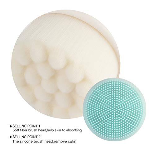 Premium Silicone Facial Cleansing Brush - Double Sided Exfoliating & Massaging Brush for Deep Pore Cleansing, Blackhead Removal & Makeup Removal | Ultra Soft Bristles for Sensitive Skin | Gentle Acne Treatment & Dead Skin Removal (Sky Blue) | Perfect for Daily Skincare Routine & Spa-Like Facial at Home