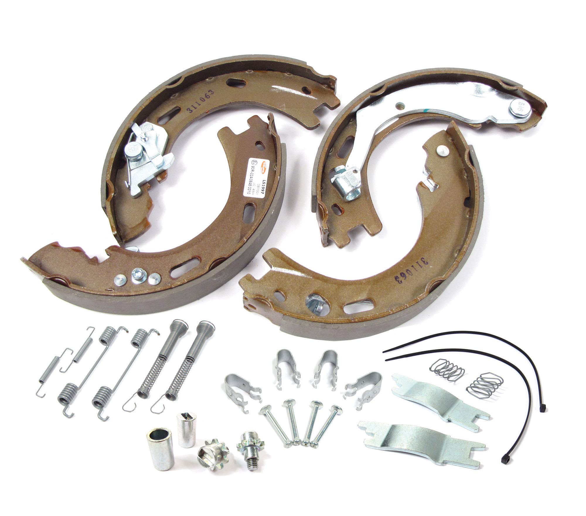 LR031947 Parking Brake Shoe Kit with Springs & Pins - Compatible with Land Rover LR3, LR4, Range Rover Sport | Off-Road & Daily Driving Replacement Parts
