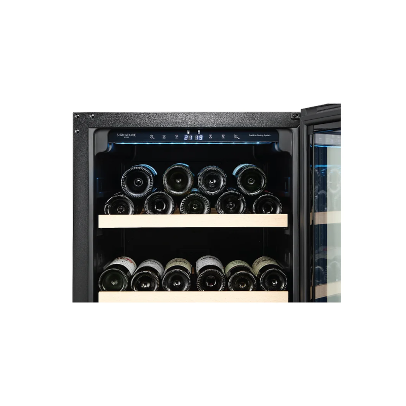 Europace EWC8981DBK Signature Series 98 Bottle Dual Zone Wine Cooler - Built-in & Freestanding for Home, Kitchen, or Restaurant Use