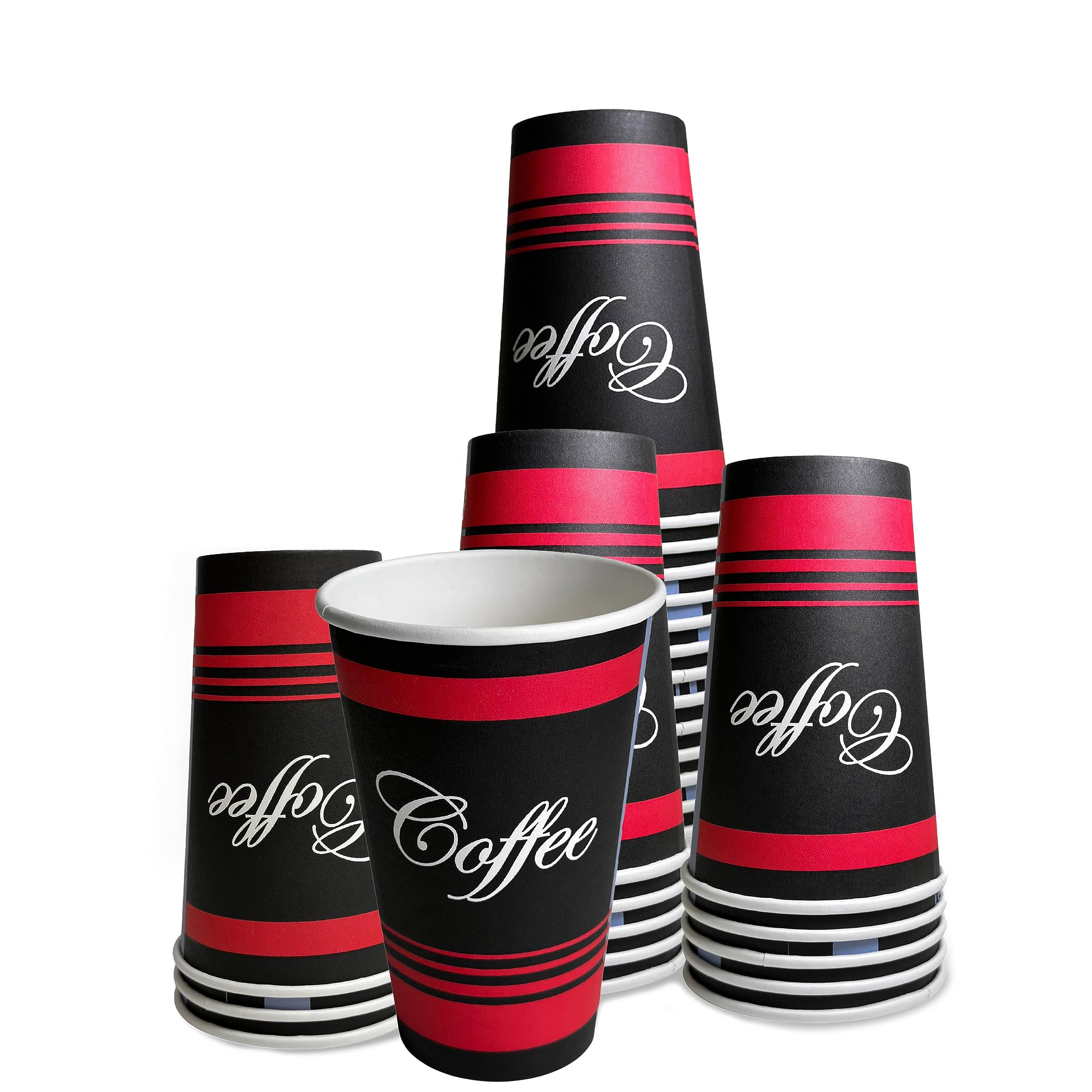 EcoQuality 20 oz Extra Large Paper Cups - Classic Durable Disposable Hot/Cold Drink Cups for Coffee, Tea, Cocoa - Bulk Pack of 400 - Perfect for Travel, Office, Restaurant, Concession Stand & Party Events
