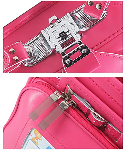 Premium Japanese Randoseru Backpack for Kids - PU Leather, Waterproof, Automatic Opening, Pink - Perfect for School, Travel & Daily Use