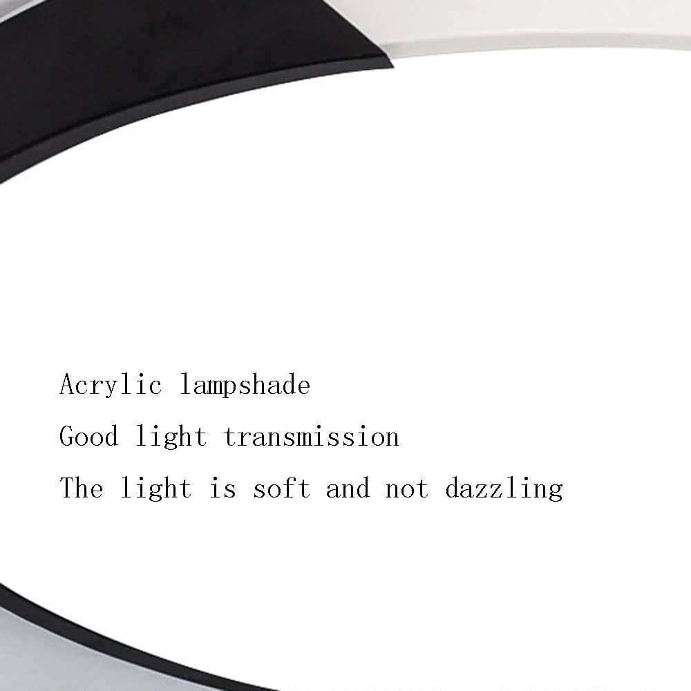 Black and White LED Ceiling Light - Minimalist Round Panel Light with 3-Color Dimmable & Ultra-Thin Design, Energy Saving Recessed Mount Close to Ceiling - Perfect for Modern Living Room, Bedroom & Office Lighting