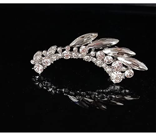Silver Angel Wings Ear Cuff Earrings - Crystal Crawler Climber Ear Cuffs for Women | Christmas Gifts, Birthday Presents | Perfect for Parties, Weddings & Special Occasions