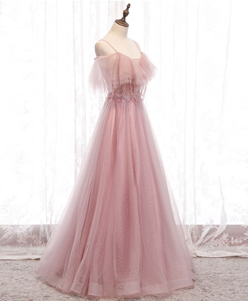 Elegant Pink Sweetheart Tulle Long Prom Dress for Women - Formal Evening Gown for Homecoming, Ball, Wedding Party & Special Occasions