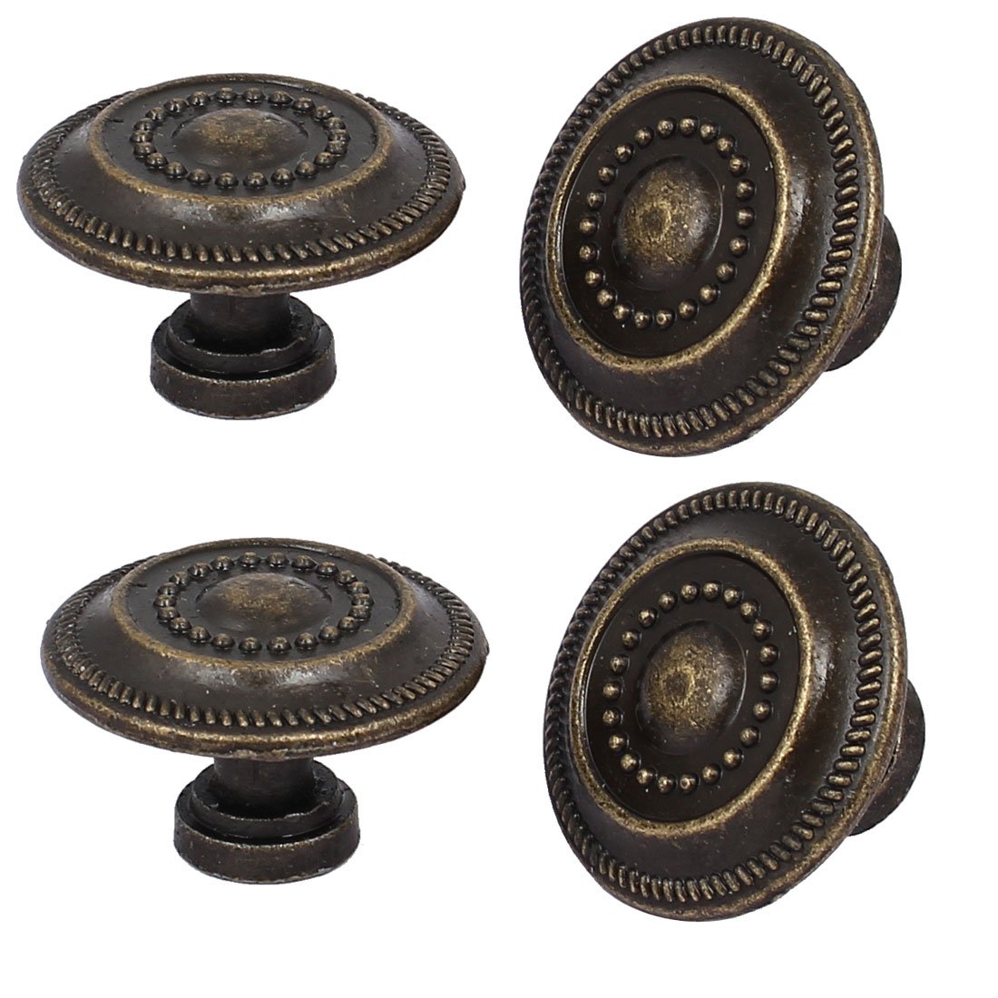Vintage Style Round Metal Pull Handle Knobs 4pcs - 31mmx20mm Furniture Closet Door Hardware for Bedroom, Wardrobe & Cabinet Decoration | Durable & Stylish Home Improvement Accessories