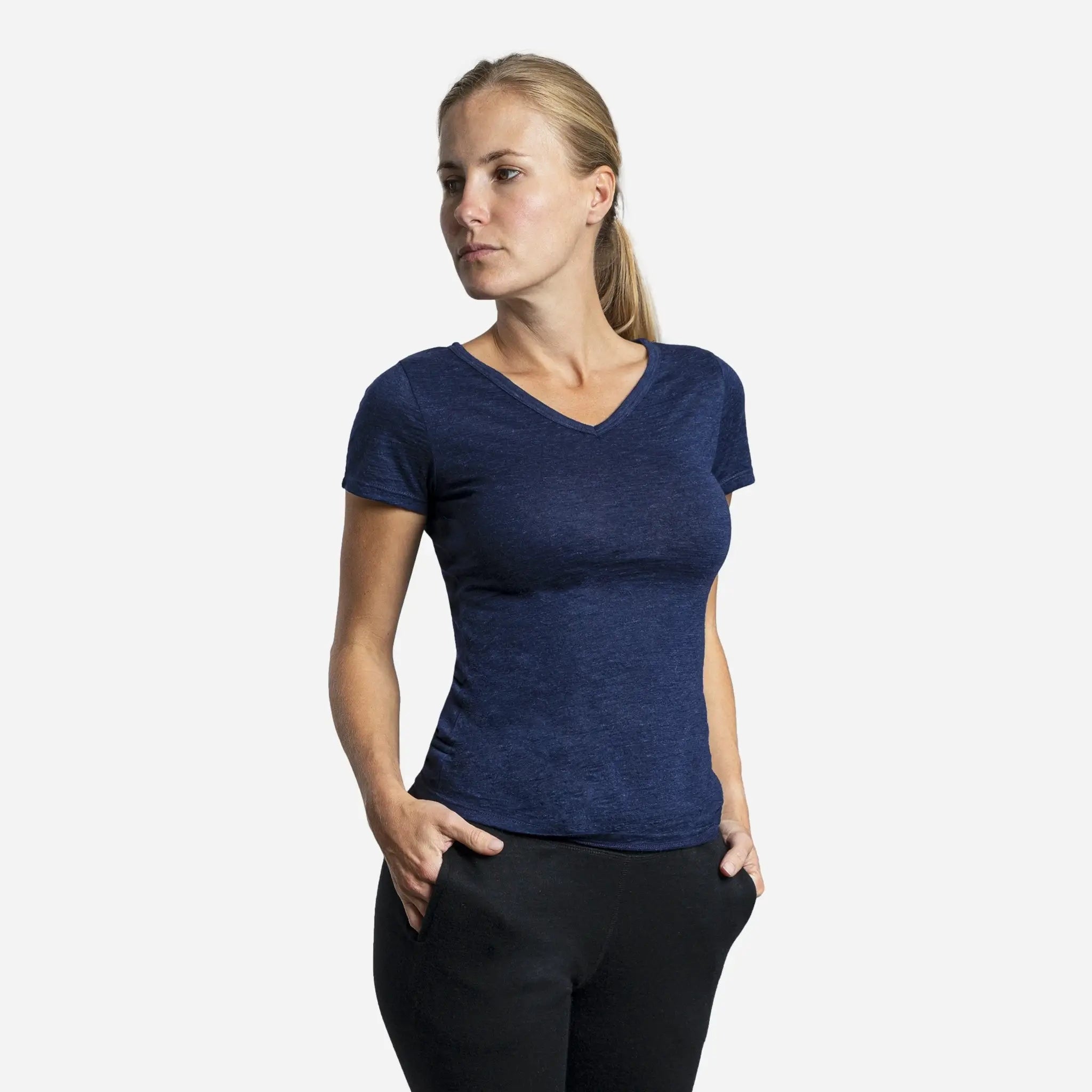 Ultralight 160 Women's Alpaca Wool V-Neck T-Shirt - Soft & Breathable for Travel, Hiking & Everyday Wear