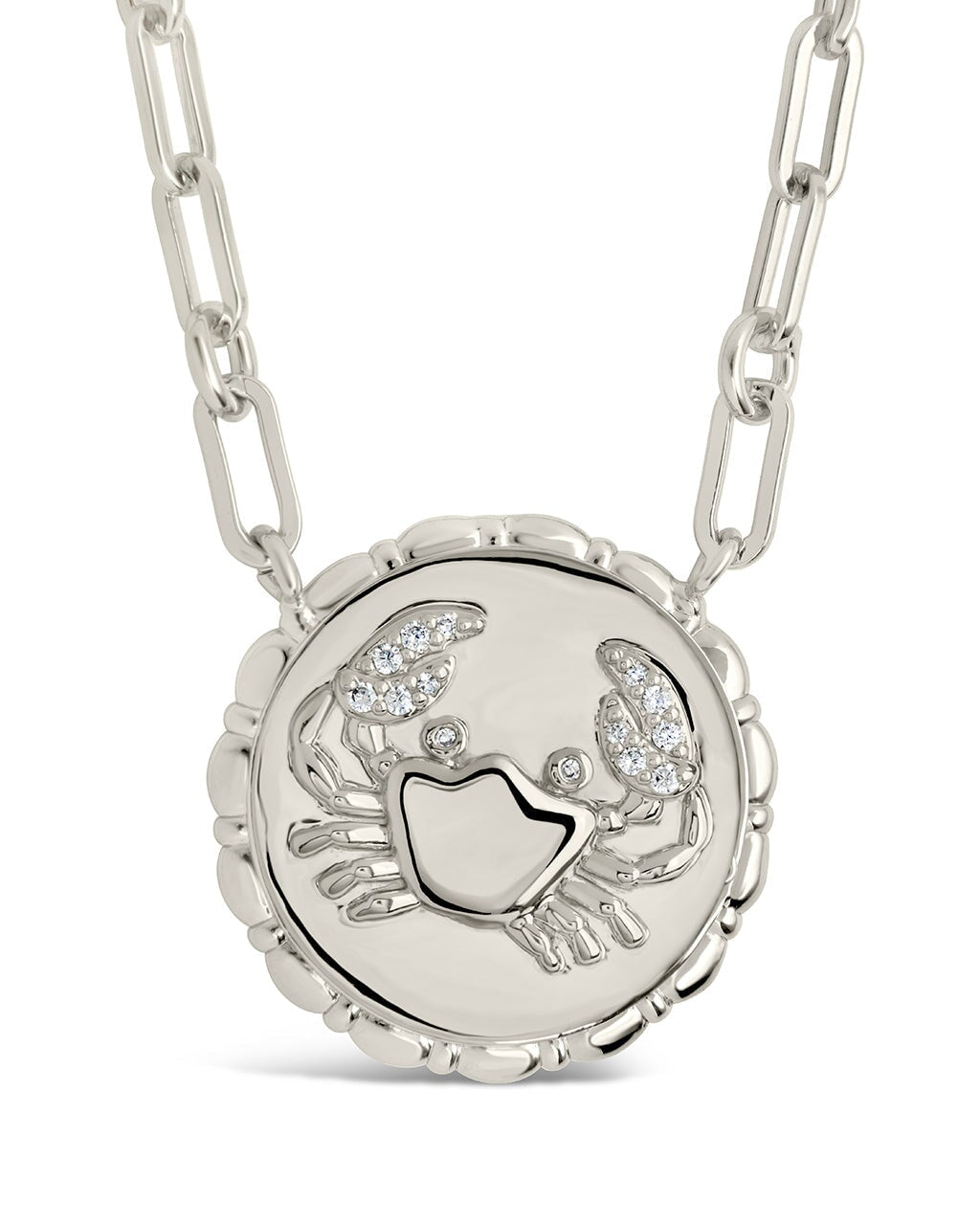 Bold CZ Zodiac Link Pendant Necklace - 925 Sterling Silver Zodiac Sign Jewelry for Women - Perfect for Birthdays, Gifts & Everyday Wear