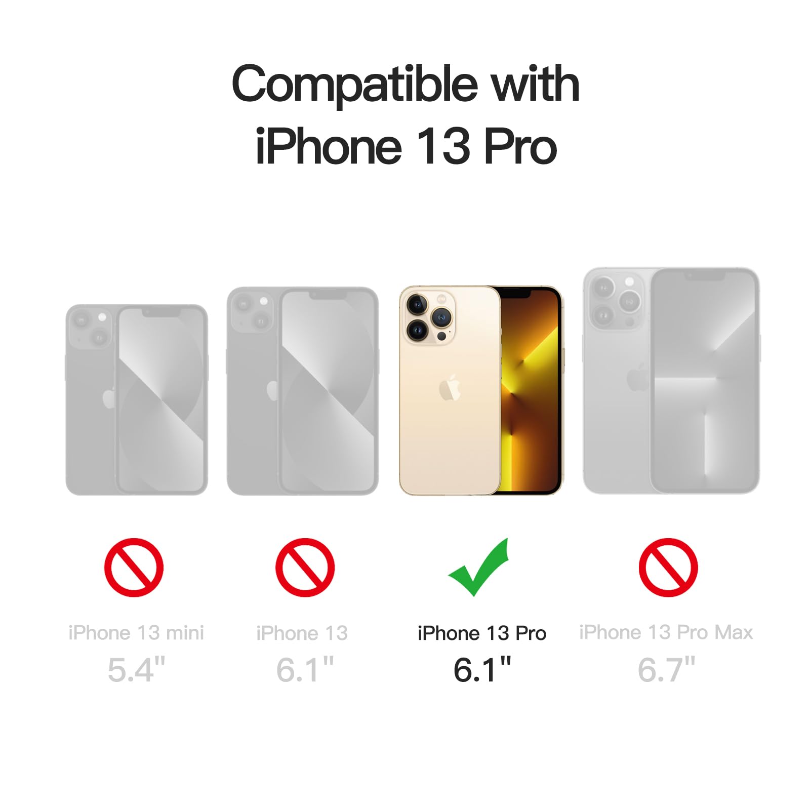 JETech Soft Clear Case for iPhone 13 Pro 6.1-Inch | Shockproof TPU Phone Cover with Full Camera Protection & MagSafe Wireless Charging | Gold Electroplated Design | Perfect for Everyday Use, Travel & Outdoor Activities