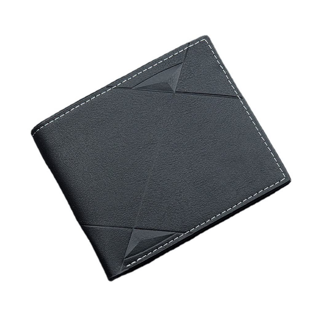 Slim Men's Leather Wallet - RFID Blocking Multi-Card Holder with Coin Pocket | Compact Tri-Fold Design (9.8x12cm) | Perfect for Everyday Carry, Travel & Business | Black Genuine Leather Wallet for Men & Youth