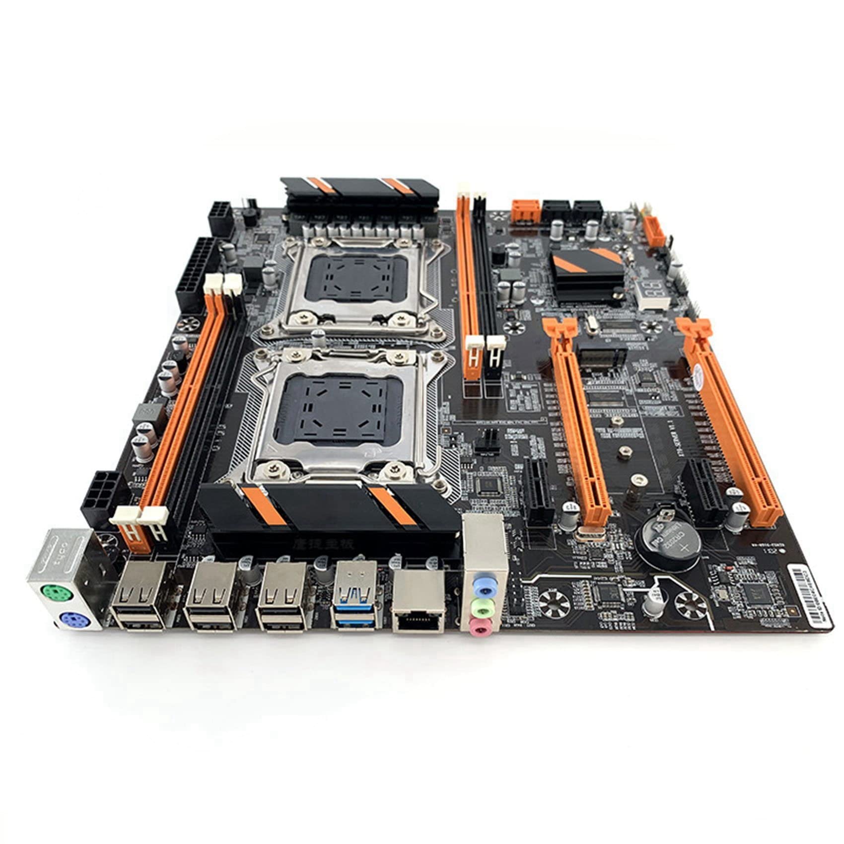 DEARBORN X79 Dual CPU Motherboard with SATA Cable, Switch Cable, Baffle, Thermal Grease & Thermal Pad - High Performance Server Workstation Motherboard for Gaming, Video Editing & Data Processing