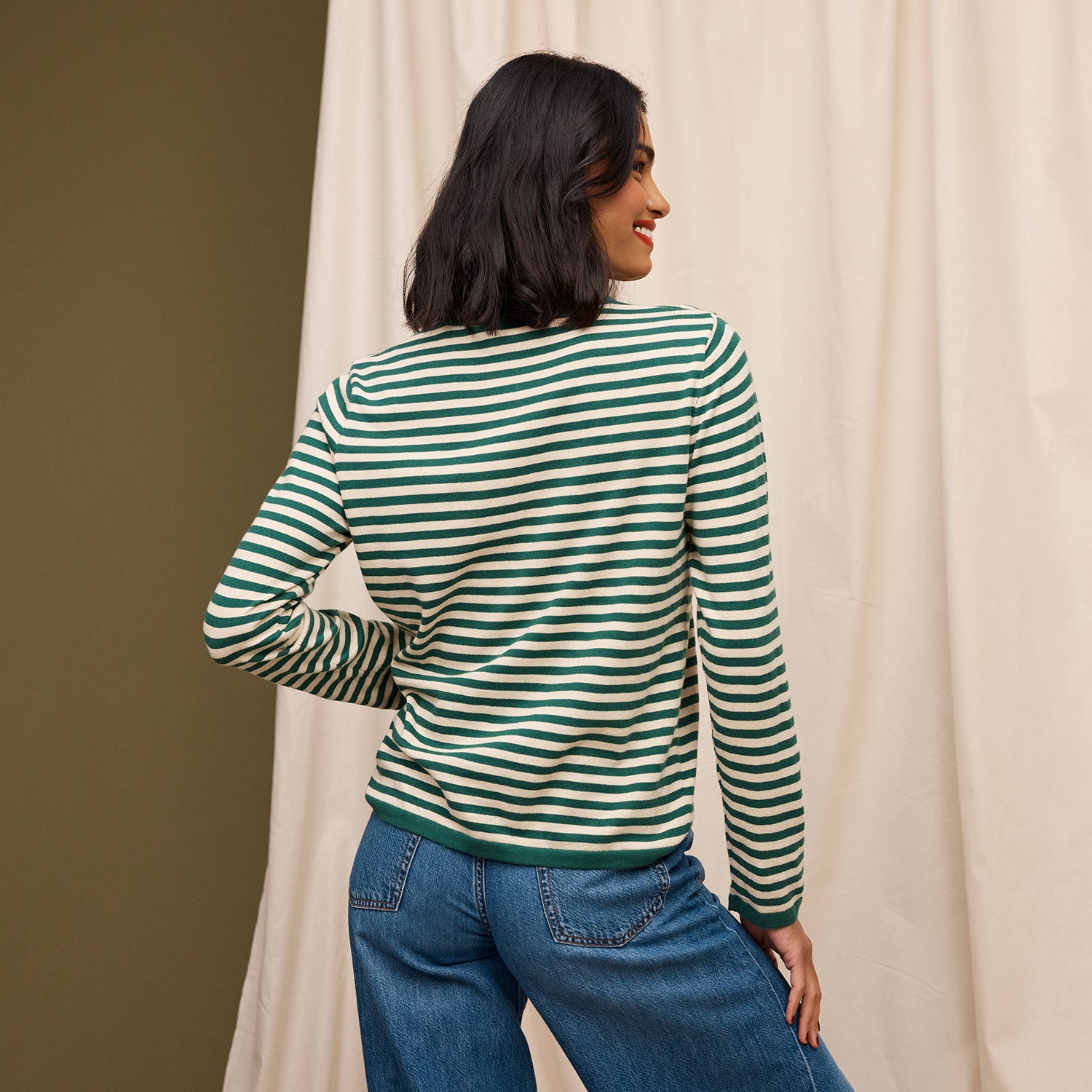Pierre Women's Knit Top - Soft Forest Green Long Sleeve Shirt for Casual Wear & Layering | Office Outfits, Weekend Looks & Fall Fashion