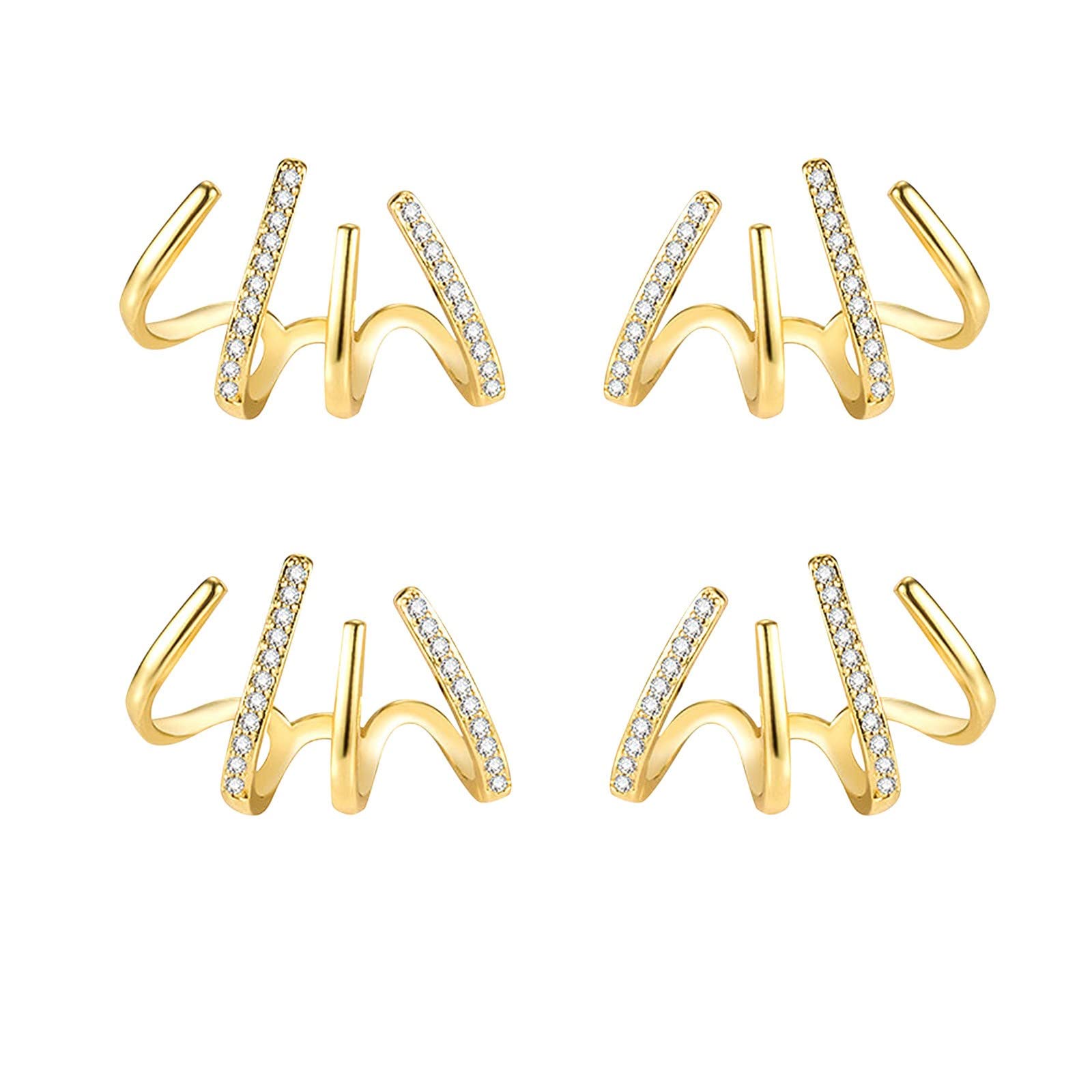 Trendy Minimalist Gold Hoop Earrings for Women - Dainty Tiny Dangle Stud Ear Cuff Wrap Earrings - Elegant Statement Jewelry for Parties, Weddings & Everyday Wear (1 Size)