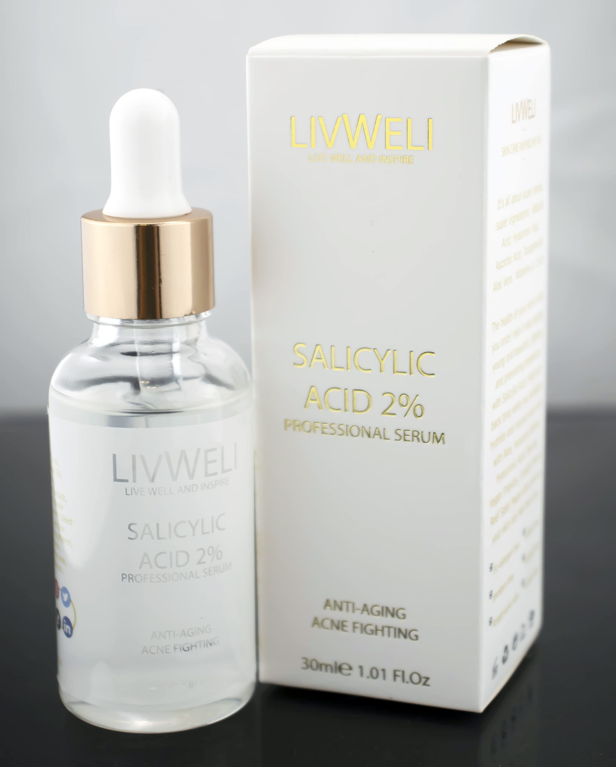 2% Salicylic Acid Serum for Acne Treatment - Exfoliating Face Serum for Smooth & Bright Skin - Vegan & Cruelty-Free Skincare (30ml) - Perfect for Daily Acne-Prone Skin Care Routine