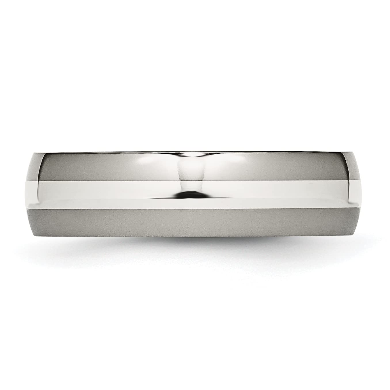 IceCarats 6mm Titanium & 925 Sterling Silver Wedding Band Ring for Men & Women - Perfect for Engagement, Anniversary, and Everyday Wear