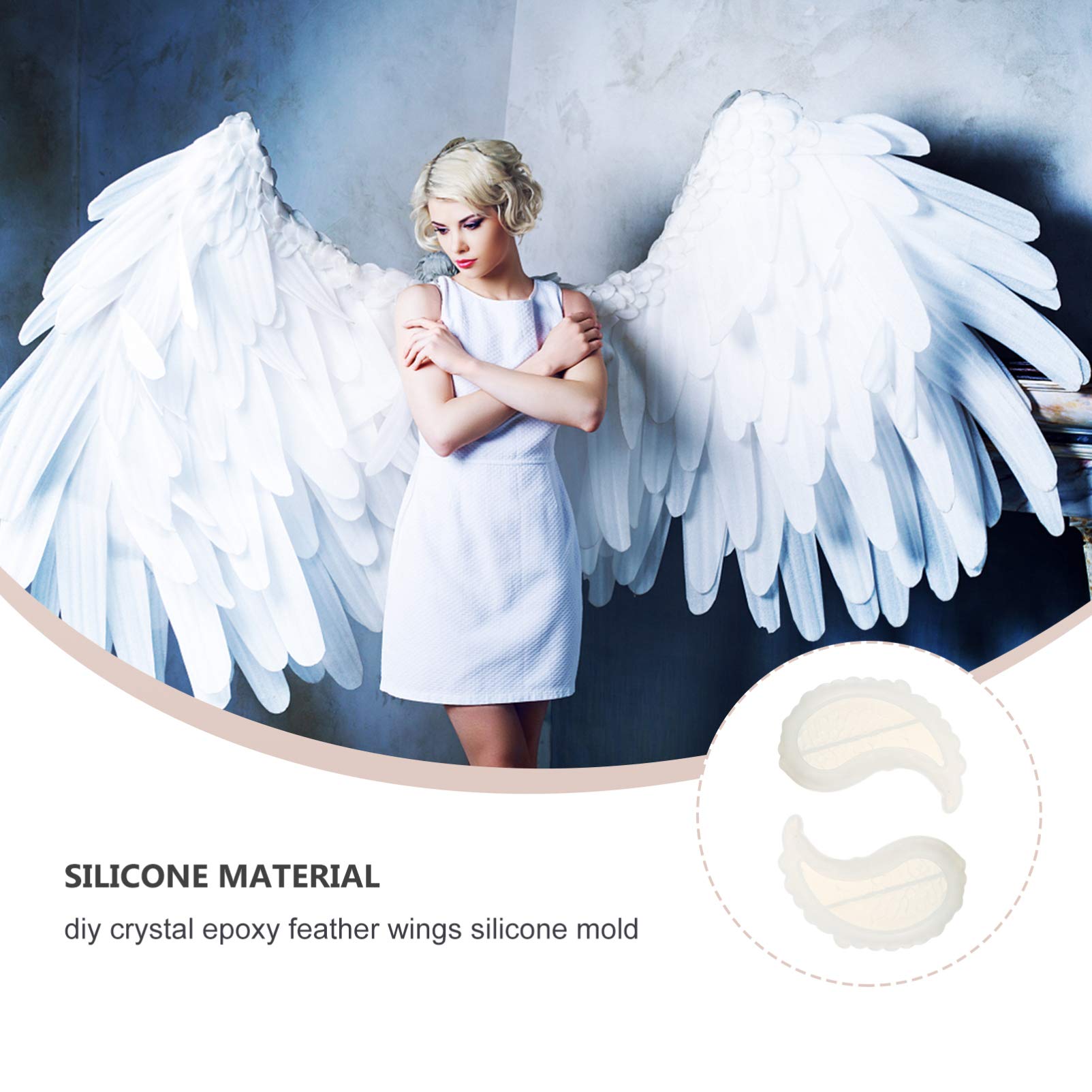 EXCEART 1 Pair Wing Silicone Mold for DIY Jewelry, Epoxy Resin, Chocolate & Cake Decorating - Perfect for Handmade Crafts, Wedding Cake Toppers, and Unique Gift Making