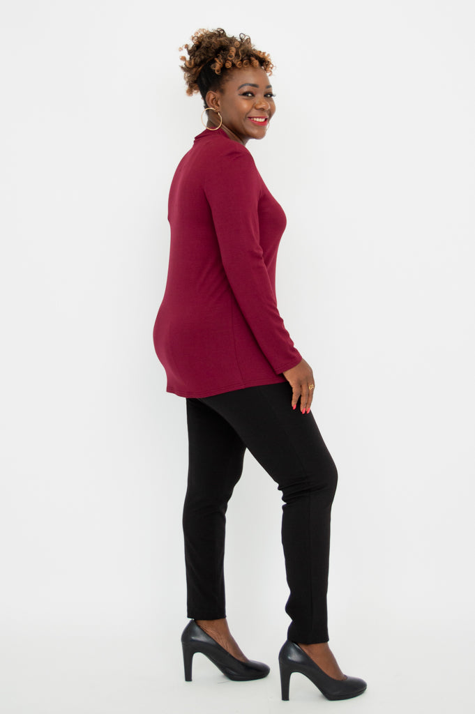 Chimmy Women's Burgundy Bamboo Top - Soft & Breathable Casual Shirt for Summer Outfits & Daily Wear
