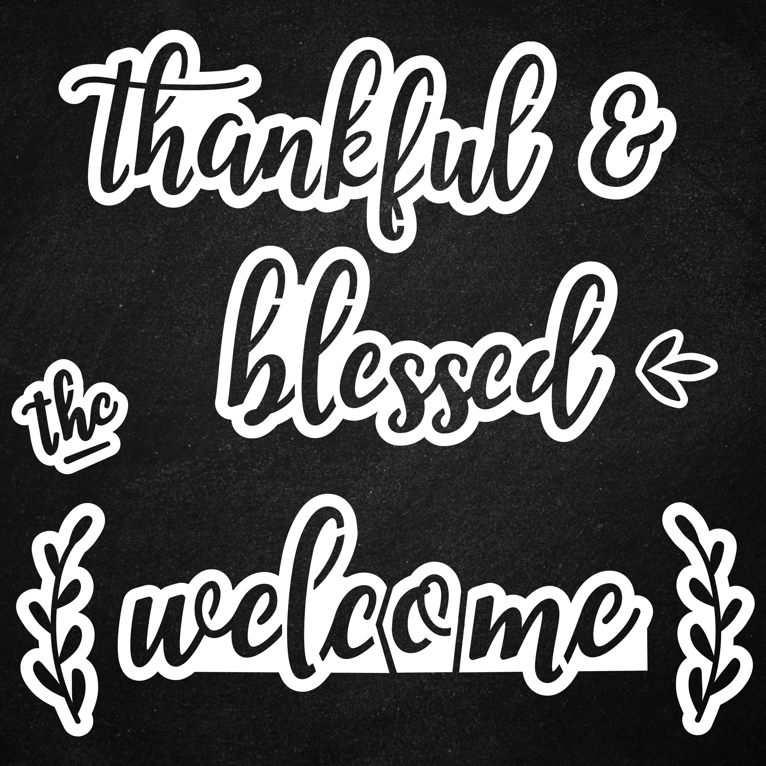 Reusable Magnetic Chalkboard Stencils Set - Cursive Calligraphy Stencils for Thankful, Blessed, Welcome Signs - Perfect for DIY Chalkboard Art, Wedding Decor, and Coffee Shop Menu Boards