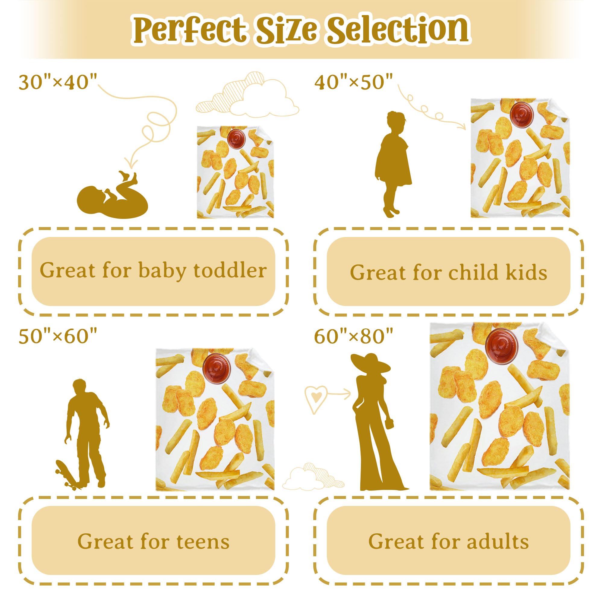 Super Soft Chicken Nuggets & French Fries Blanket - 80