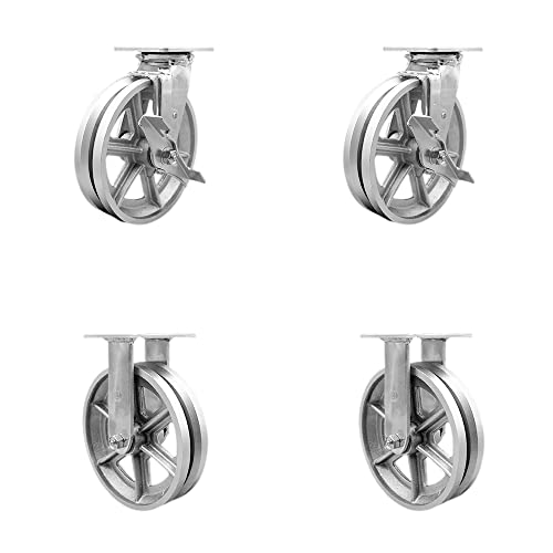 2 Swivel w/2 Top Lock Brakes - 2 Rigid